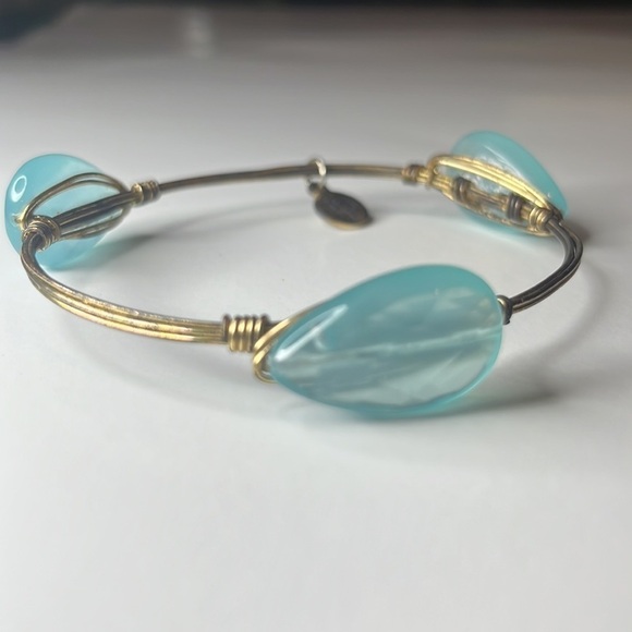 BOURBON and Bowties Light Blue Teardrop Bangle - Picture 6 of 9